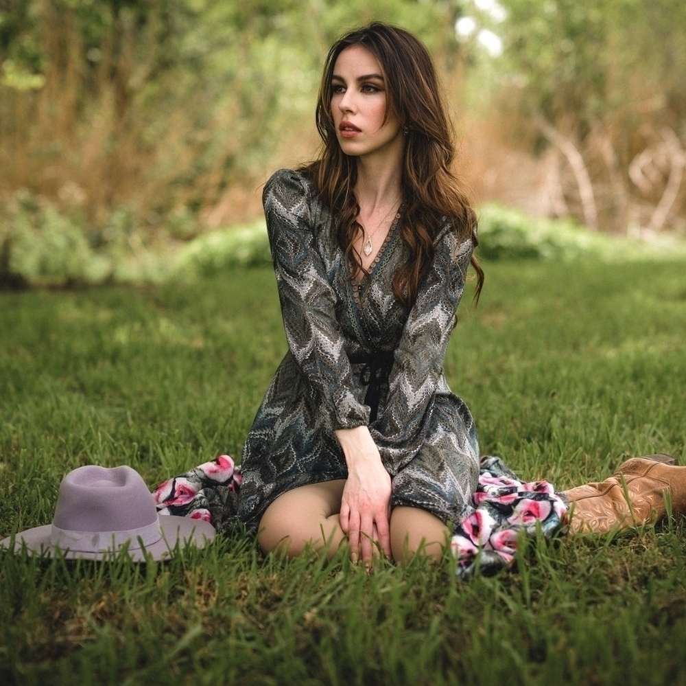Anthropologie Bl^nk Penelope Wrap Maxi Dress Gray Small Bohemian Folkart Party